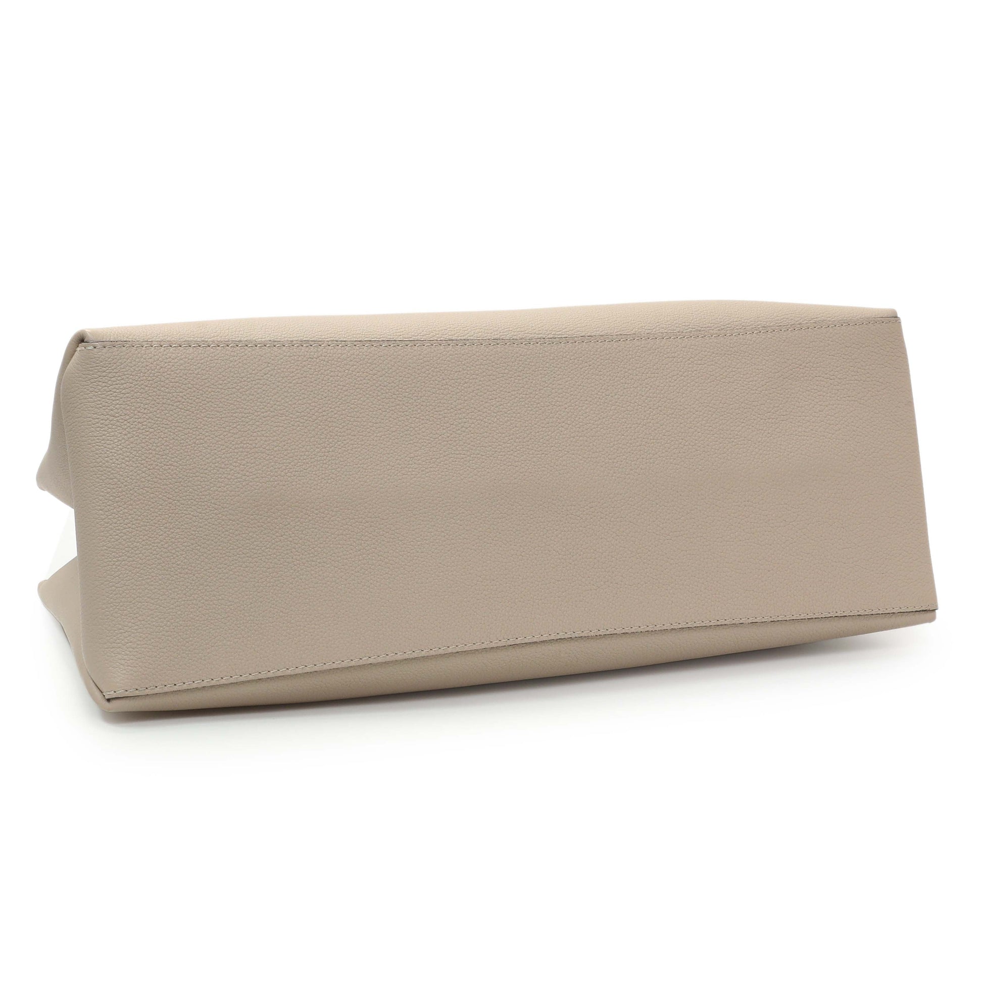 Exclusive Louis Vuitton Greige Grained Calfskin Lockme Shopper — Back View