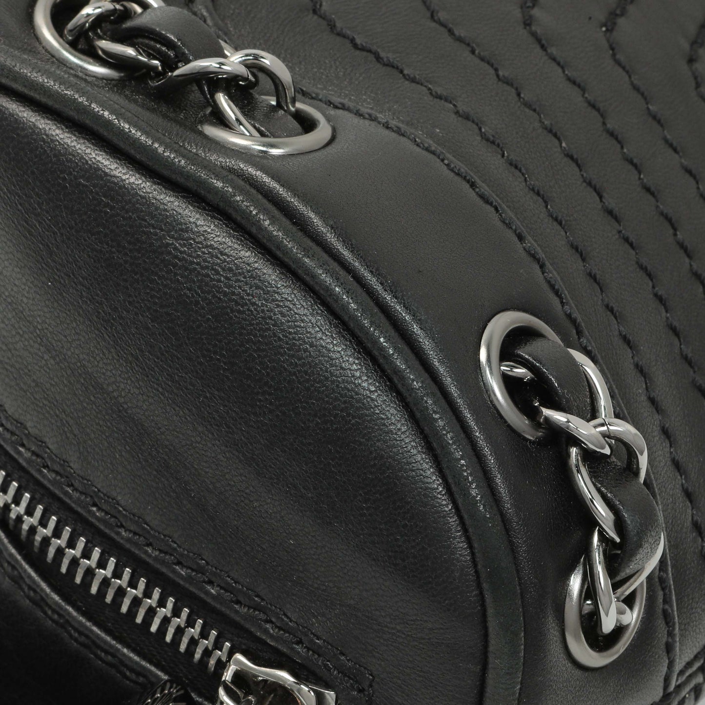 Exclusive Chanel Black Lambskin Lax Tassel Shoulder Bag — Top View