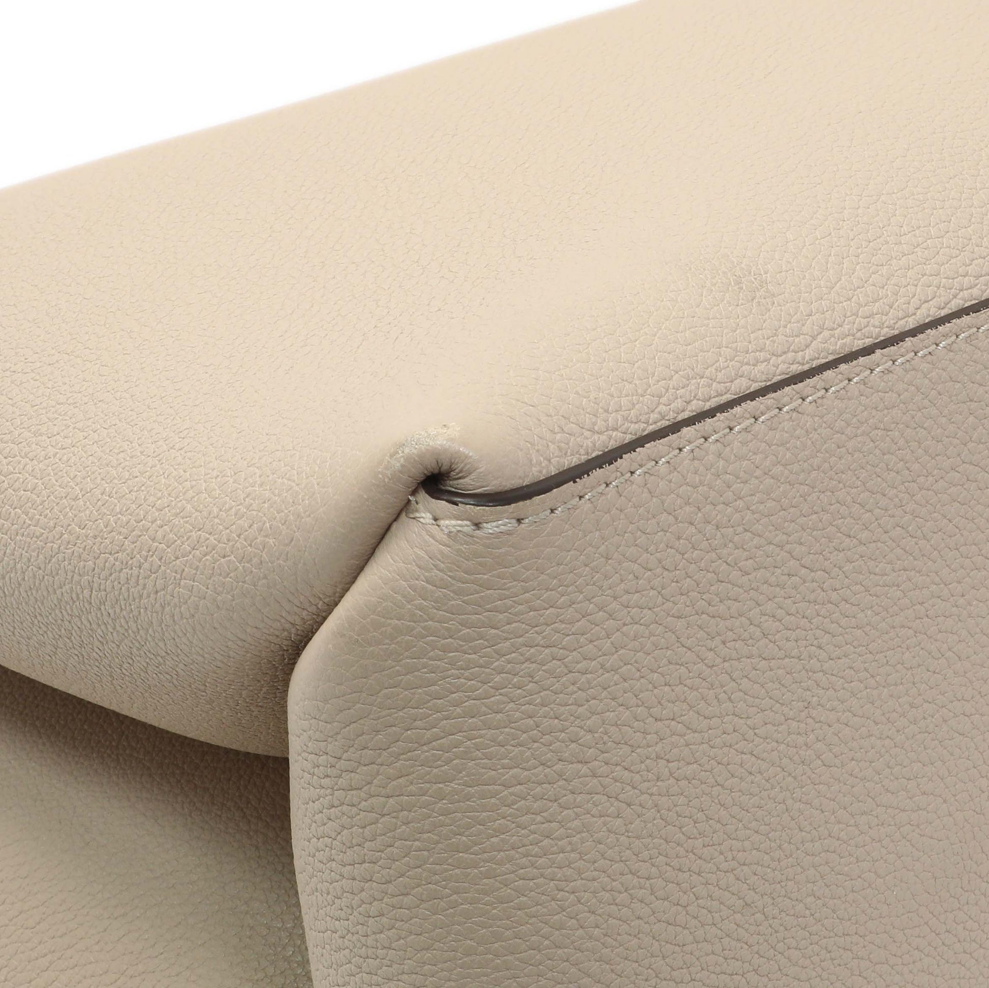 Exclusive Louis Vuitton Greige Grained Calfskin Lockme Shopper — Top View