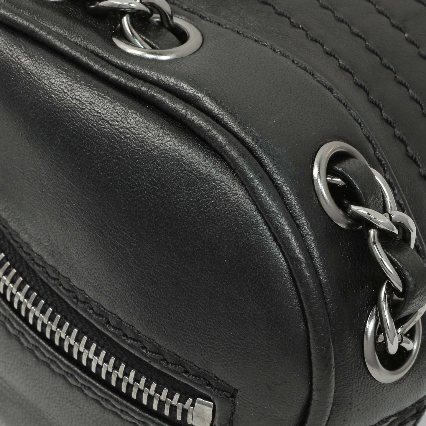 Exclusive Chanel Black Lambskin Lax Tassel Shoulder Bag — Lifestyle View