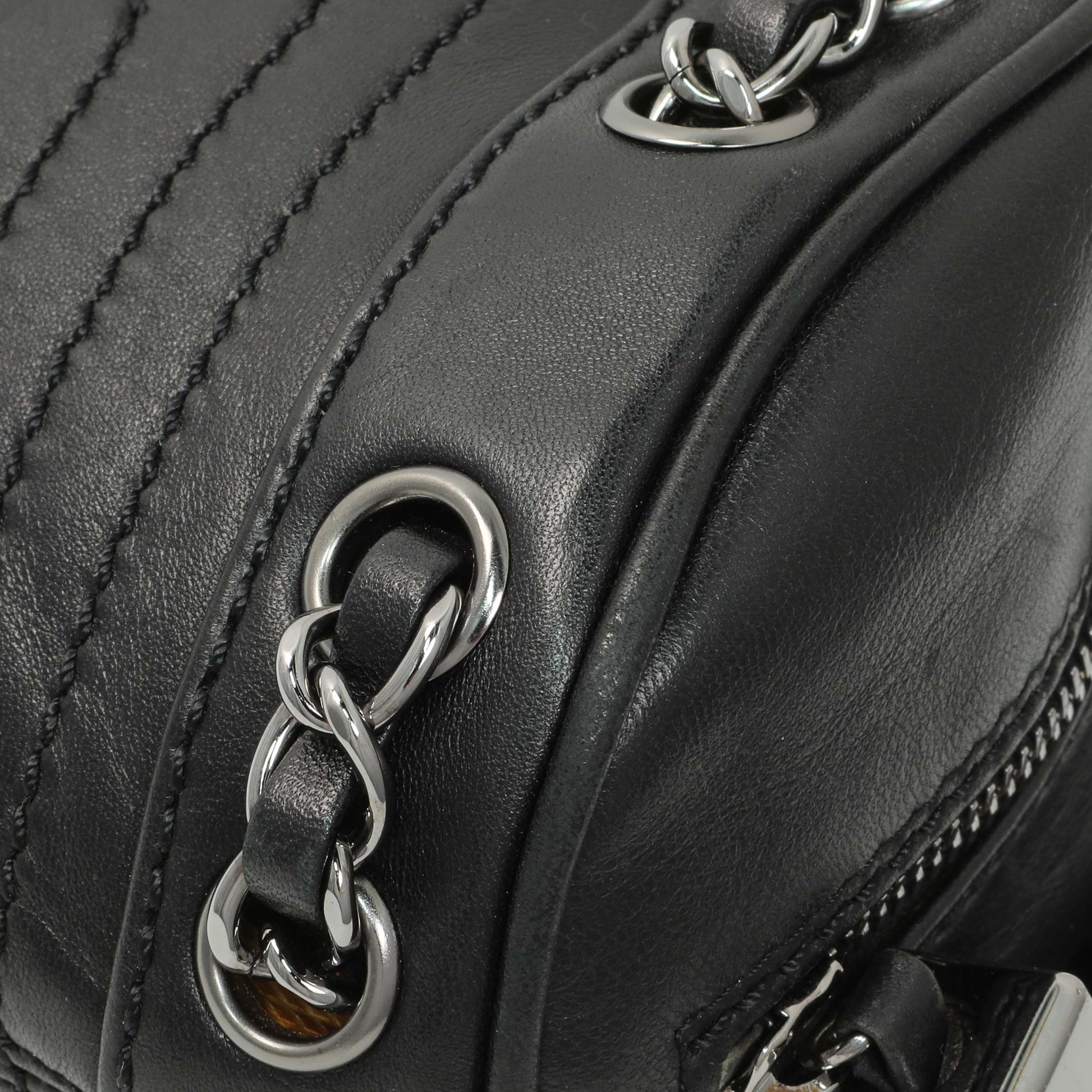 Exclusive Chanel Black Lambskin Lax Tassel Shoulder Bag — Alternate View 7