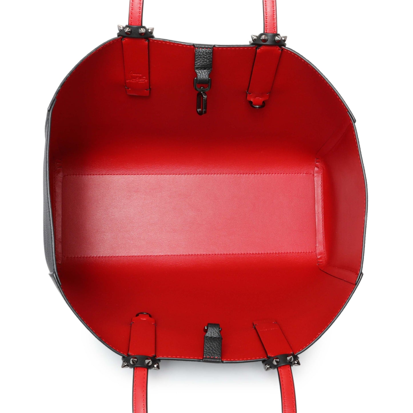 Exclusive Christian Louboutin Black Calfskin Spiked Cabata Tote — Top View