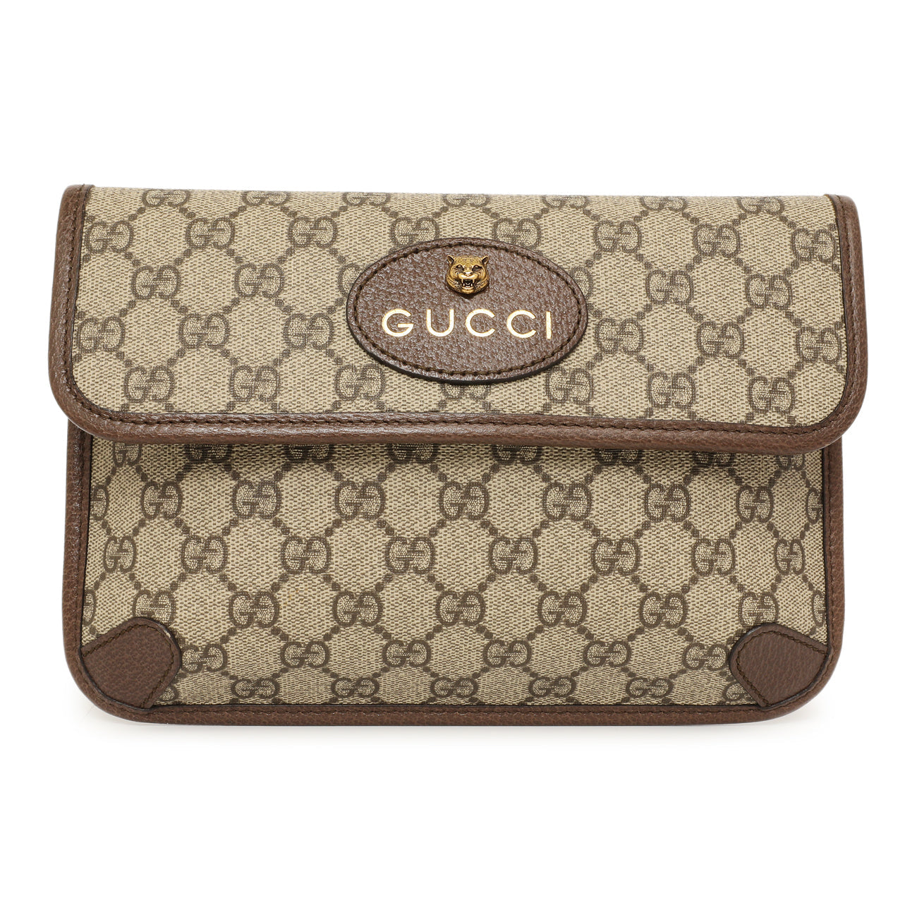 Exclusive Gucci GG Supreme Monogram Neo Vintage Web Belt Bag — Front View