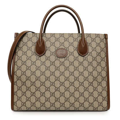 Exclusive Gucci GG Supreme Small Retro Interlocking G Tote — Front View