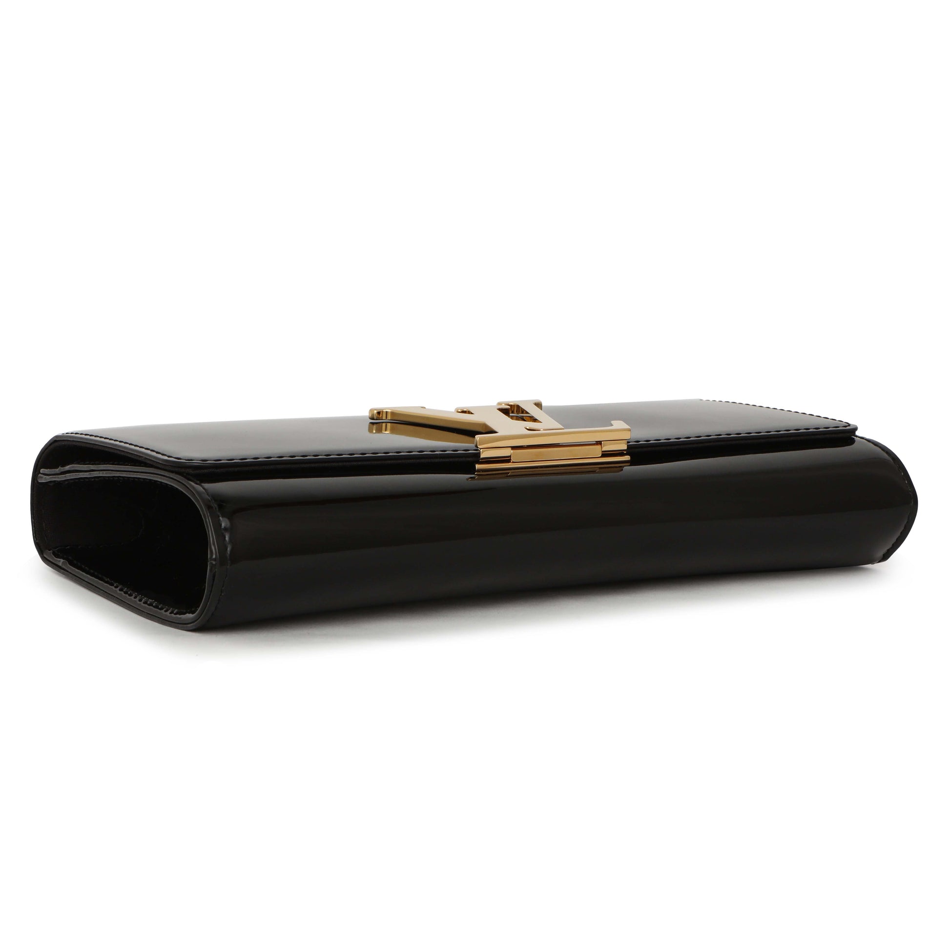 Exclusive Louis Vuitton Black Patent Louise Clutch — Back View
