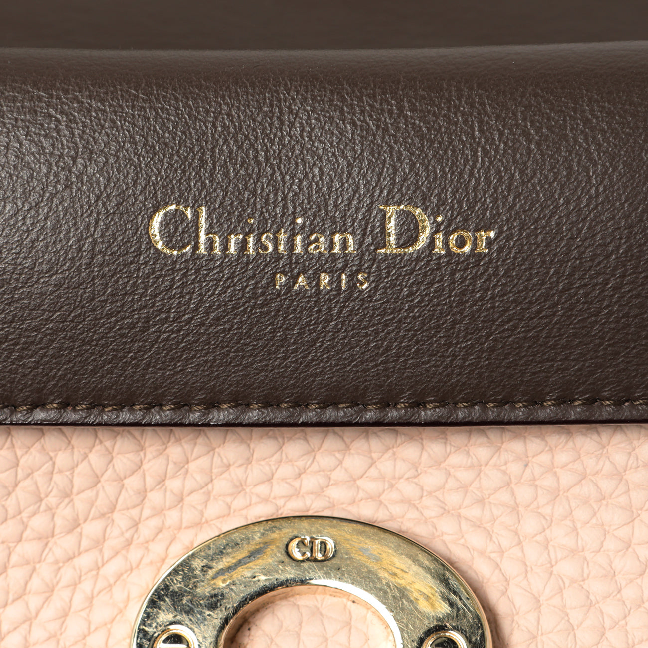 Exclusive Christian Dior Light Pink Bullcalf Mini Be Dior Flap — Detail View