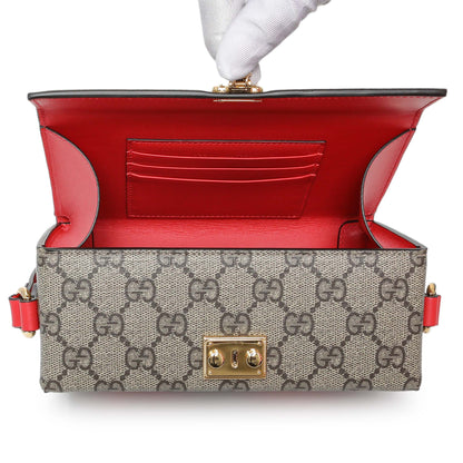 Exclusive Gucci GG Supreme Monogram Moon Calfskin Love Valentines Day Padlock Case — Top View