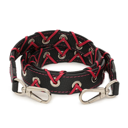 Exclusive Louis Vuitton Navy Fuchsia Calfskin Braided Shoulder Strap — Front View