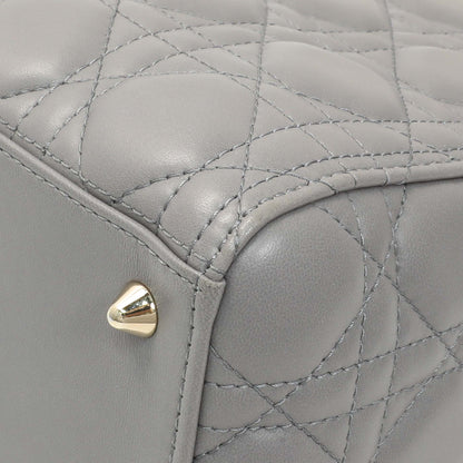 Exclusive Christian Dior Grey Lambskin Cannage Medium Lady Dior — Alternate View 7