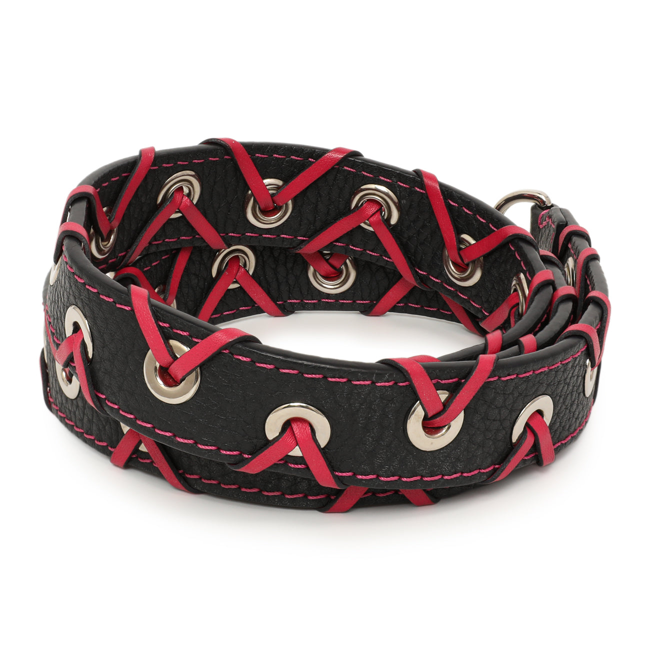 Exclusive Louis Vuitton Navy Fuchsia Calfskin Braided Shoulder Strap — Side View