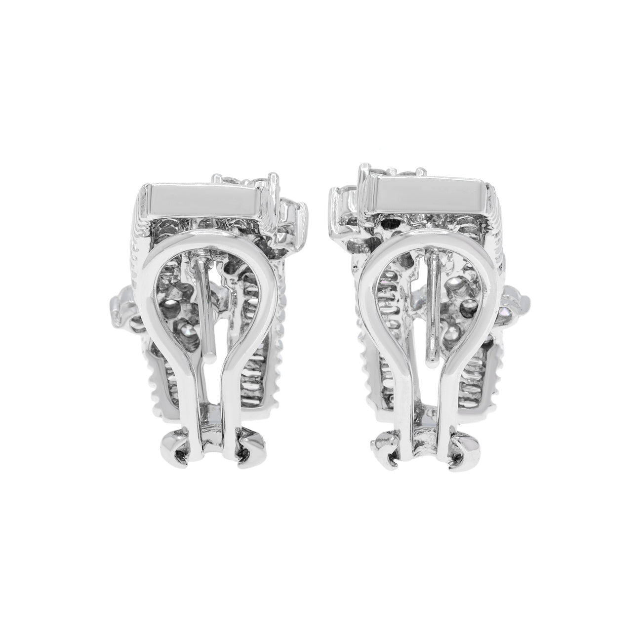 Exclusive 18K White Gold 1.96 Carat Bandeau Blossom Diamond Earrings — Side View