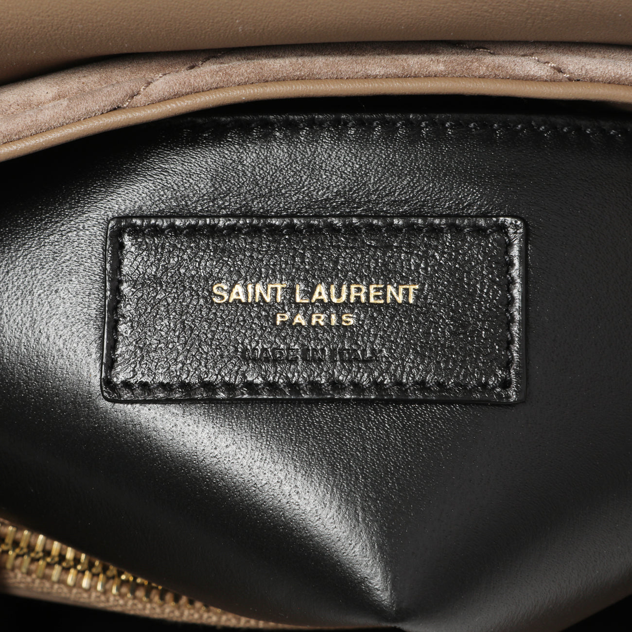 Exclusive Saint Laurent Beige Suede Y Quilted Monogram Small Loulou Chain Satchel — Alternate View 9