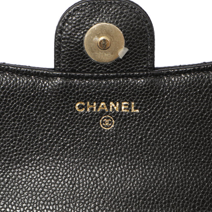 Exclusive Chanel Black Caviar Quilted Flap Phone Holder With Chain — Lifestyle View