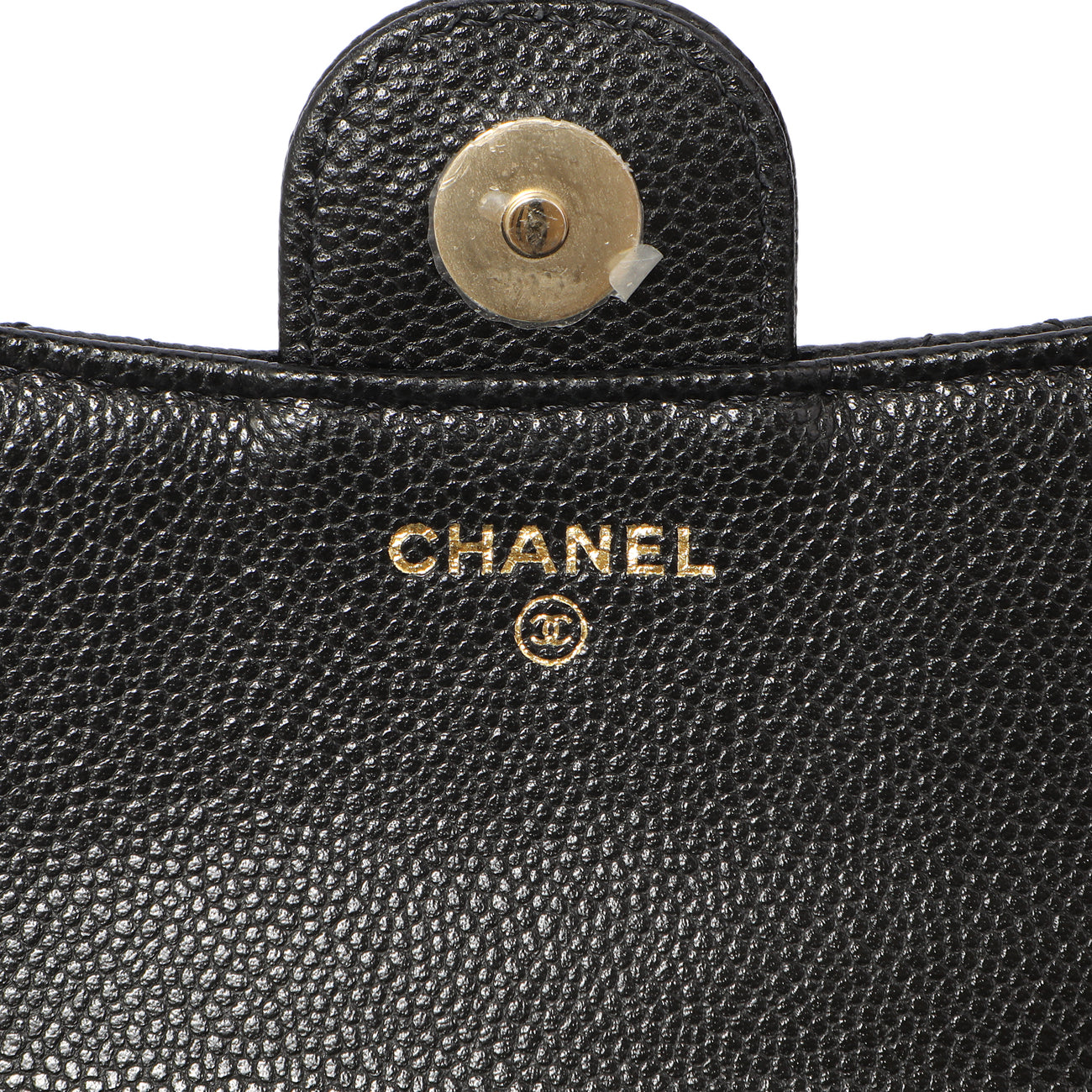 Exclusive Chanel Black Caviar Quilted Flap Phone Holder With Chain — Lifestyle View