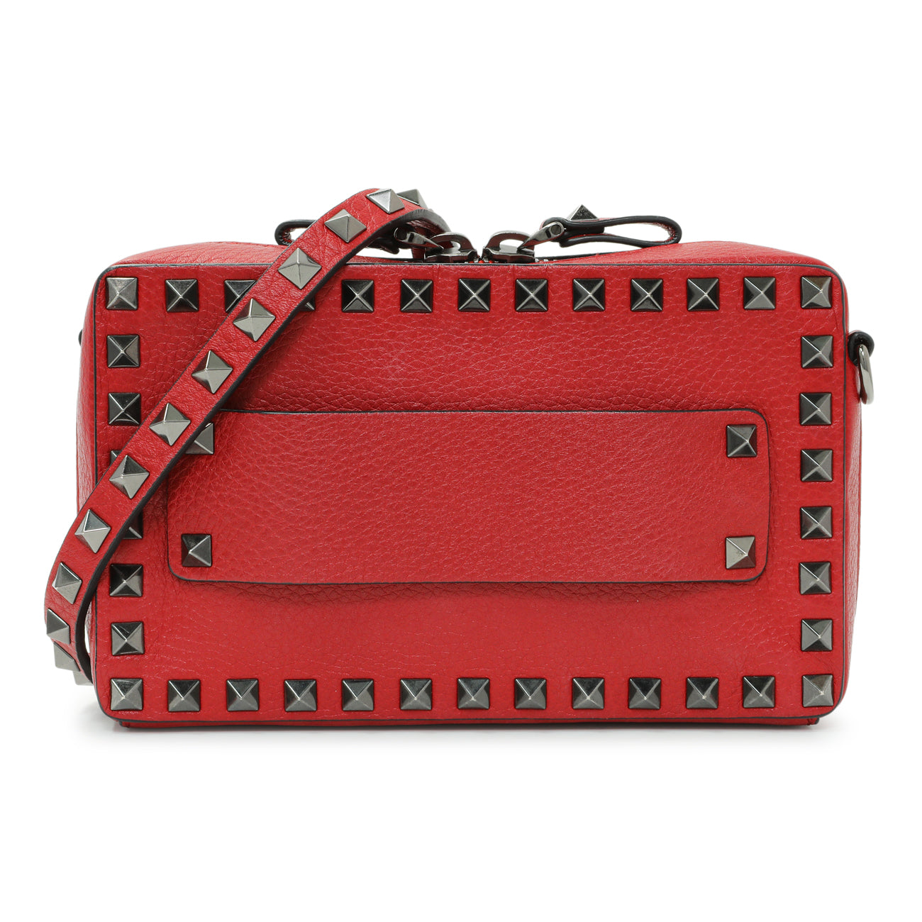 Exclusive Valentino Pebbled Calfskin Rockstud Camera Bag — Front View