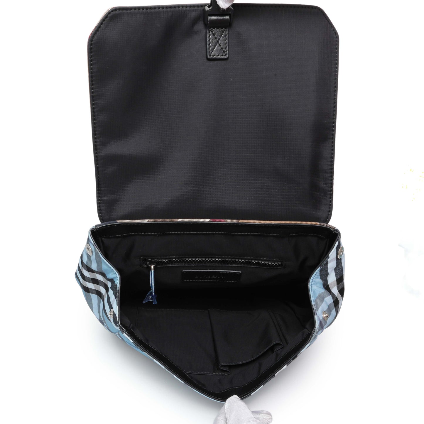 Exclusive Burberry Mixed Check-Print Dewey Backpack — Top View