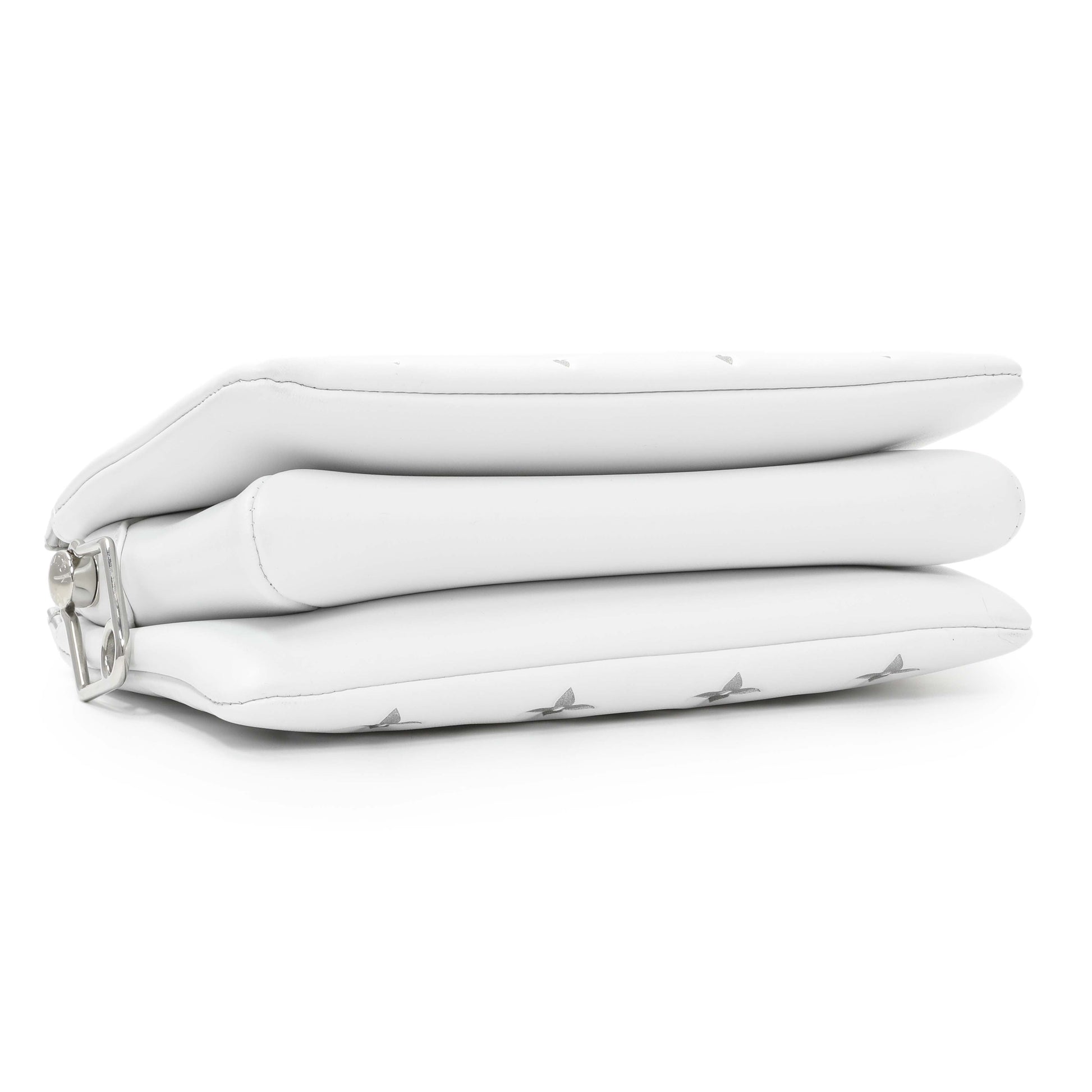 Exclusive Louis Vuitton White Lambskin Embossed Monogram Coussin BB — Back View