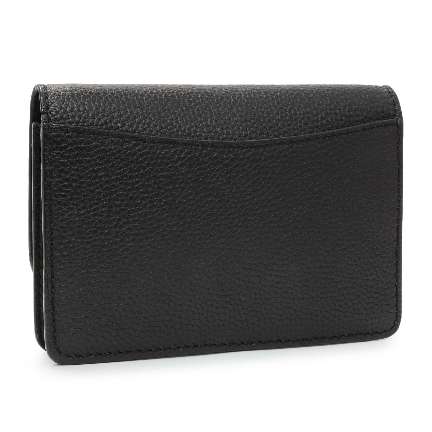 Exclusive Burberry Black Pebbled Leather Hampshire Wallet On Chain — Side View