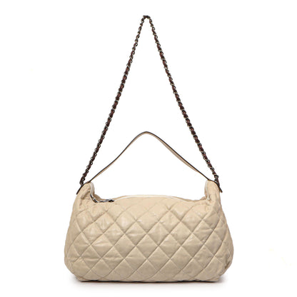 Exclusive Chanel Beige Quilted Iridescent Calfskin Coco Daily — Front View