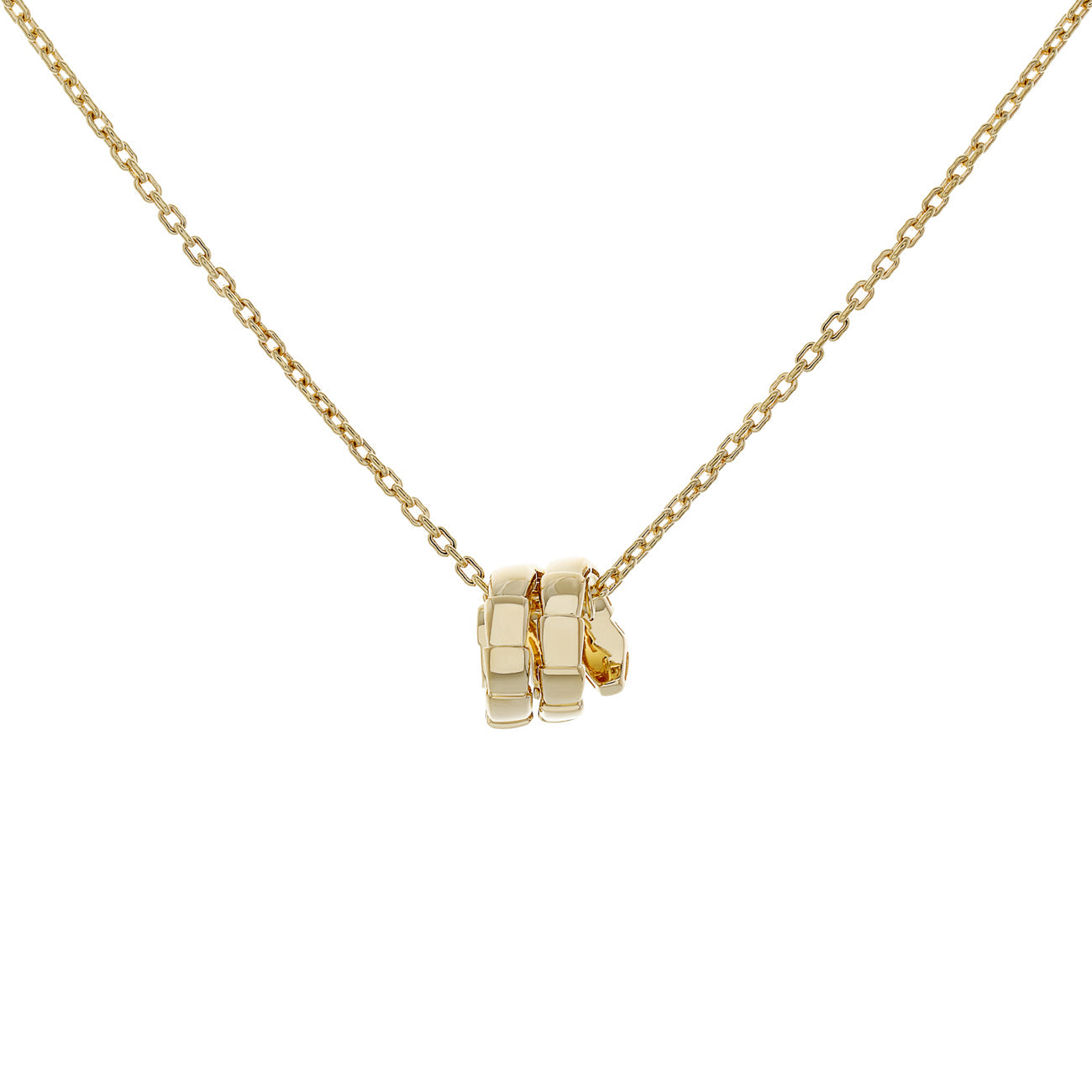 Exclusive Bulgari 18K Yellow Gold Diamond Serpenti Viper Necklace — Side View