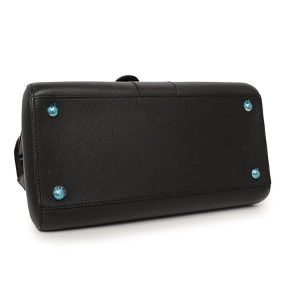 Exclusive Delvaux Black Grained Calfskin Brillant MM — Back View