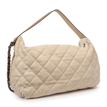 Exclusive Chanel Beige Quilted Iridescent Calfskin Coco Daily — Side View