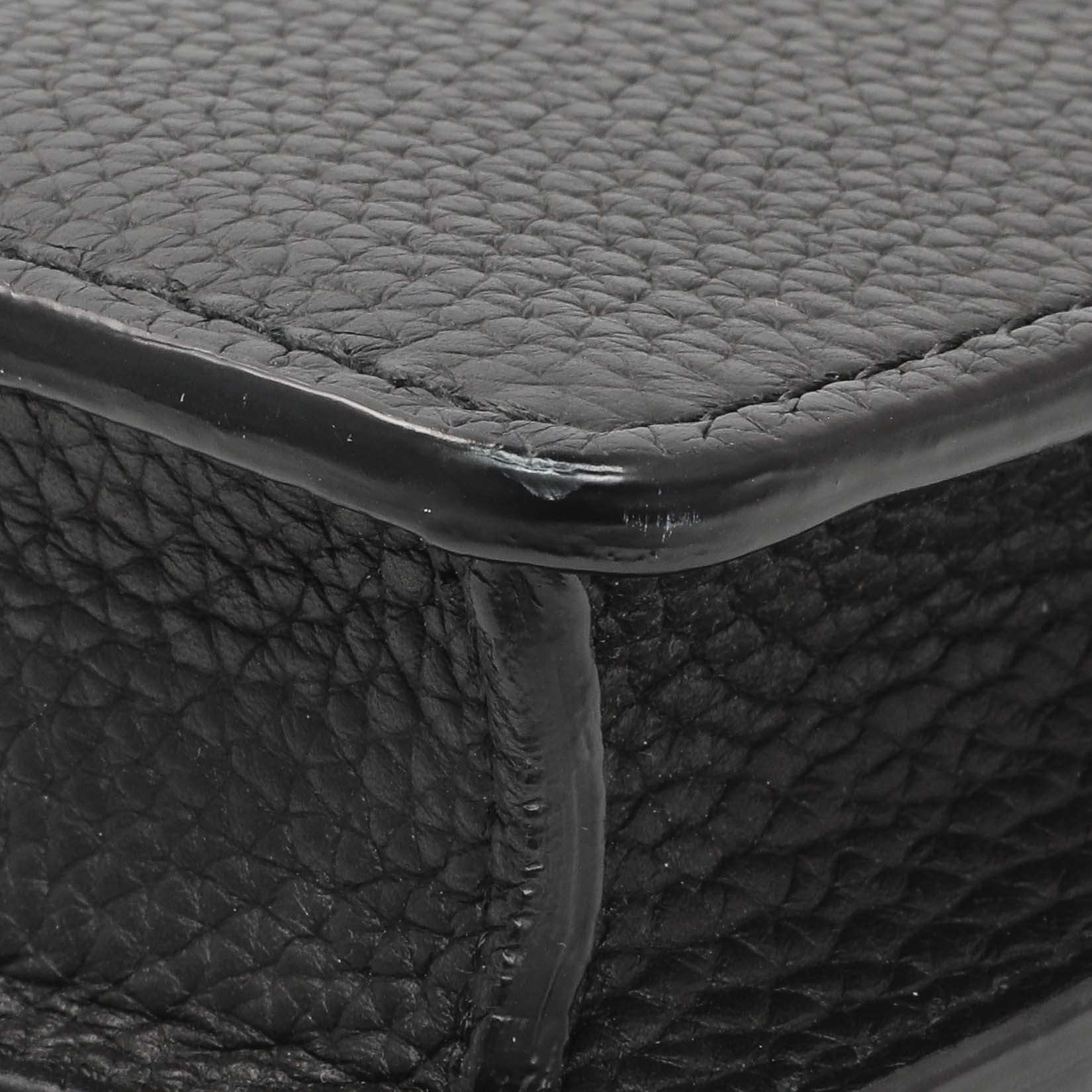Exclusive Burberry Black Pebbled Leather Hampshire Wallet On Chain — Alternate View 7