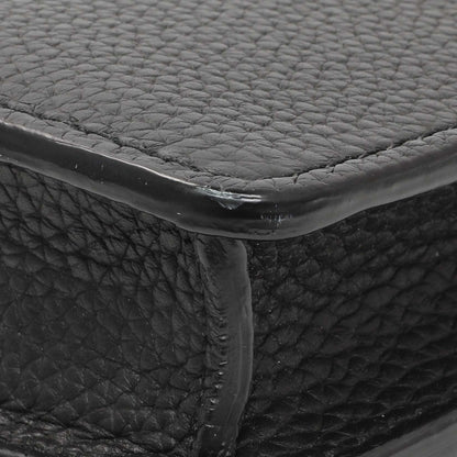 Exclusive Burberry Black Pebbled Leather Hampshire Wallet On Chain — Alternate View 7