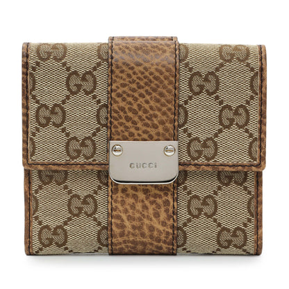 Exclusive Gucci Monogram Compact Flap Wallet — Front View