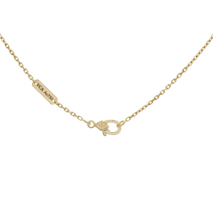 Exclusive Van Cleef & Arpels 18K Yellow Gold Mother of Pearl Vintage Alhambra Pendant Necklace — Side View