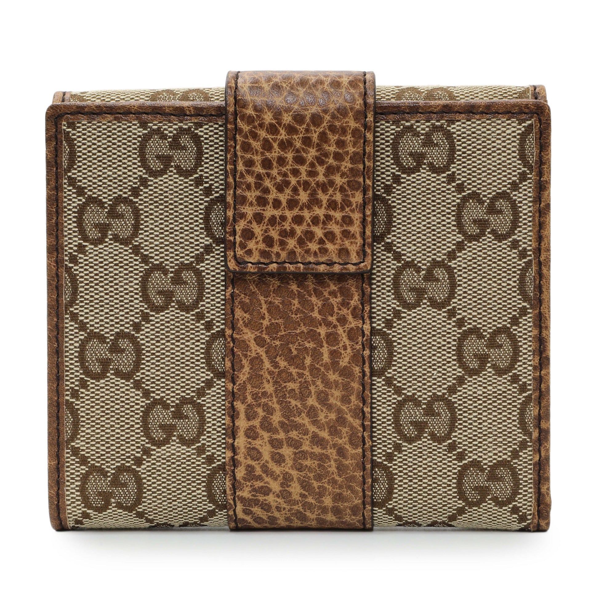 Exclusive Gucci Monogram Compact Flap Wallet — Side View