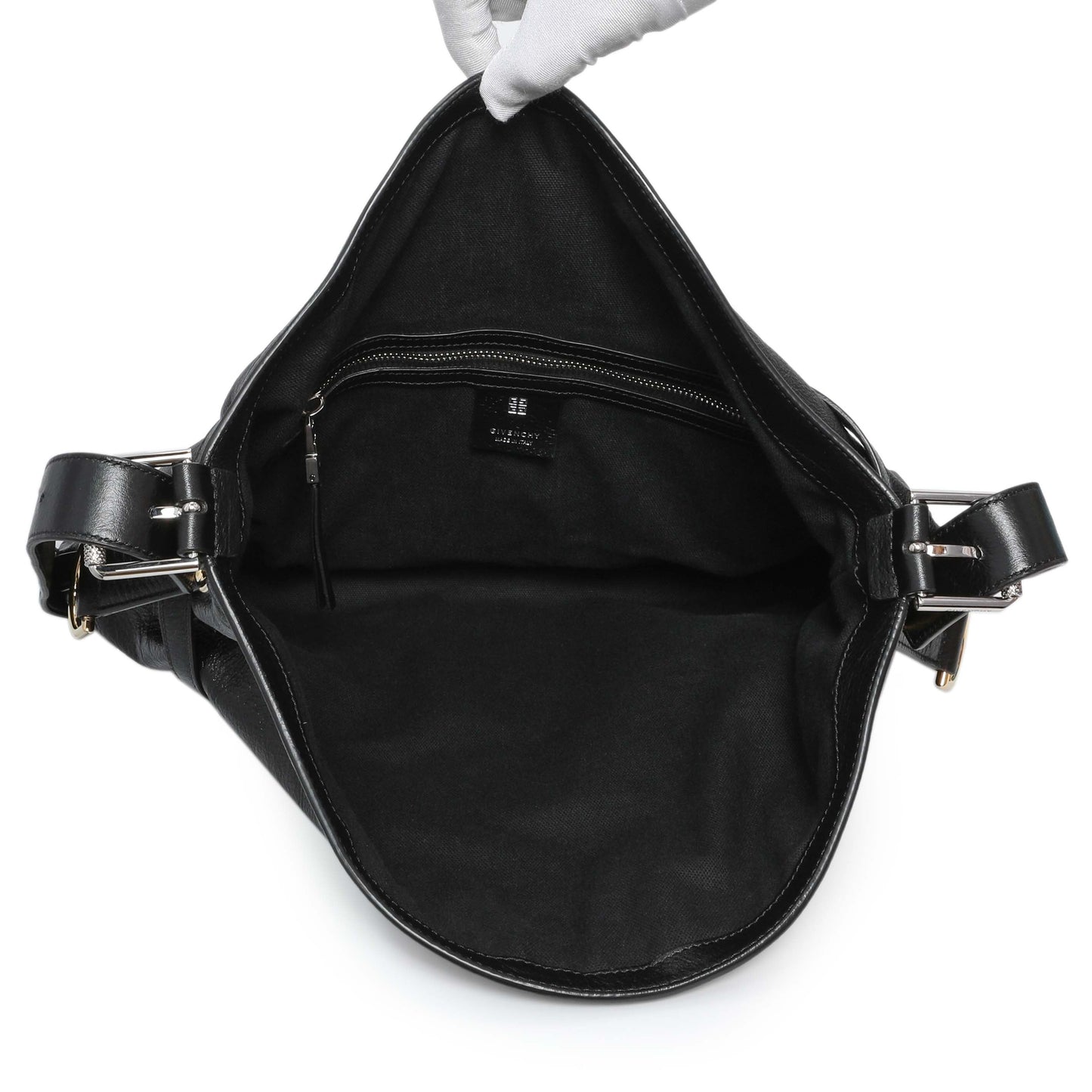 Exclusive Givenchy Black Buffalo Medium Voyou Bag — Top View