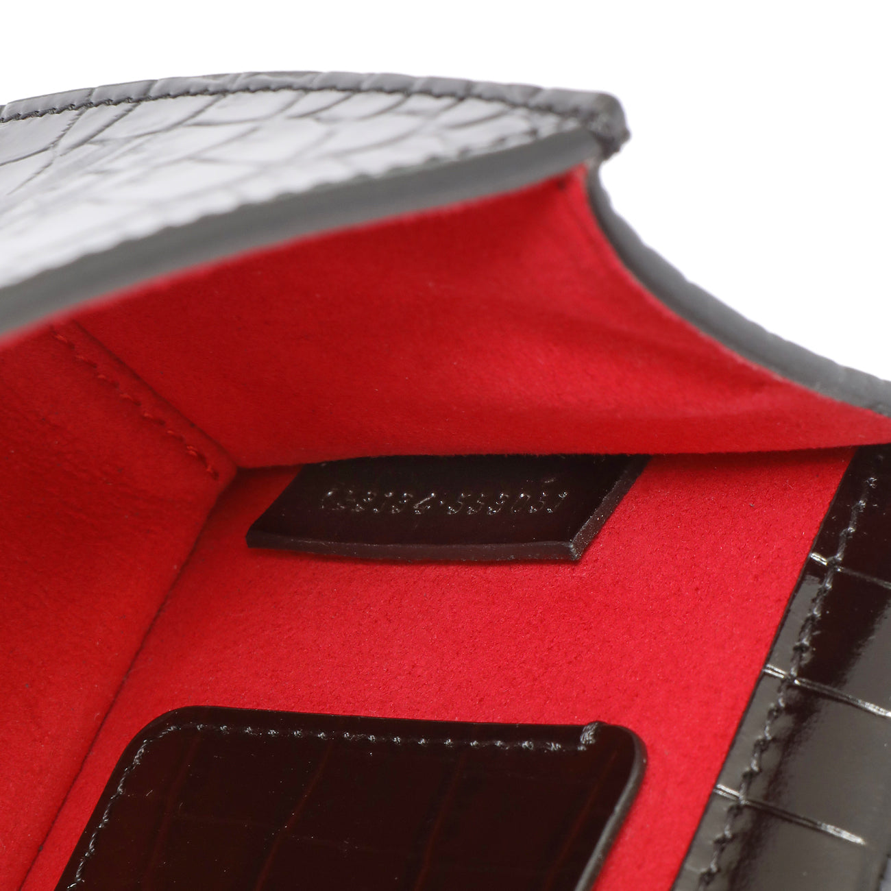 Exclusive Alexander McQueen Black Shiny Crocodile Embossed Calfskin Knuckle Jeweled Shoulder Bag — Alternate View 7