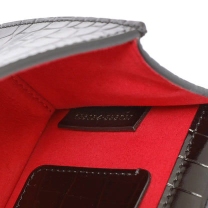 Exclusive Alexander McQueen Black Shiny Crocodile Embossed Calfskin Knuckle Jeweled Shoulder Bag — Alternate View 7