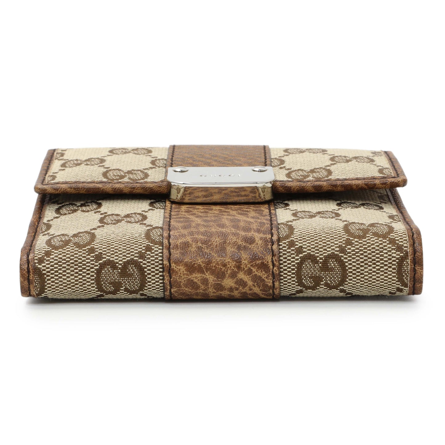 Exclusive Gucci Monogram Compact Flap Wallet — Back View