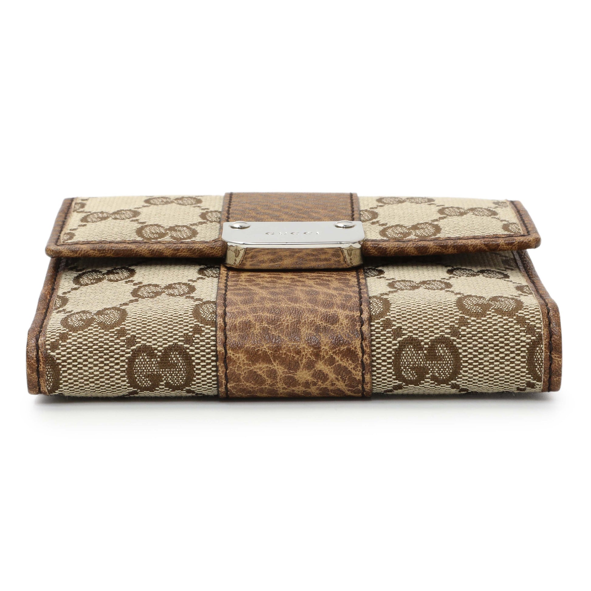 Exclusive Gucci Monogram Compact Flap Wallet — Back View