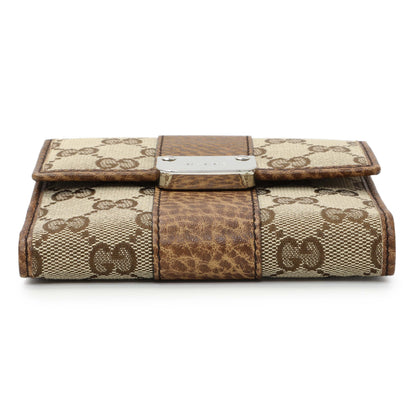 Exclusive Gucci Monogram Compact Flap Wallet — Back View