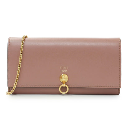 Exclusive Fendi English Rose Calfskin By The Way Chain Wallet — Front View