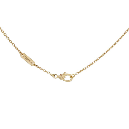 Exclusive Van Cleef & Arpels 18K Yellow Gold Carnelian Vintage Alhambra Pendant Necklace — Back View