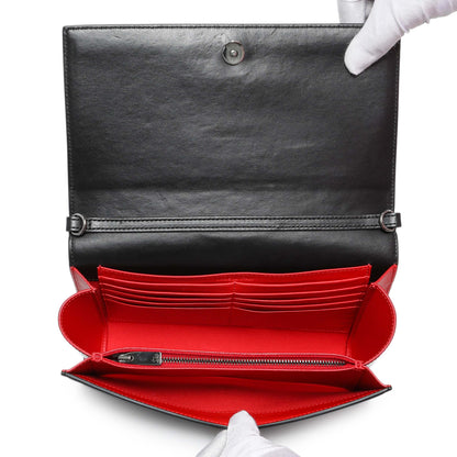 Exclusive Christian Louboutin Black Calfskin Paloma Clutch — Top View