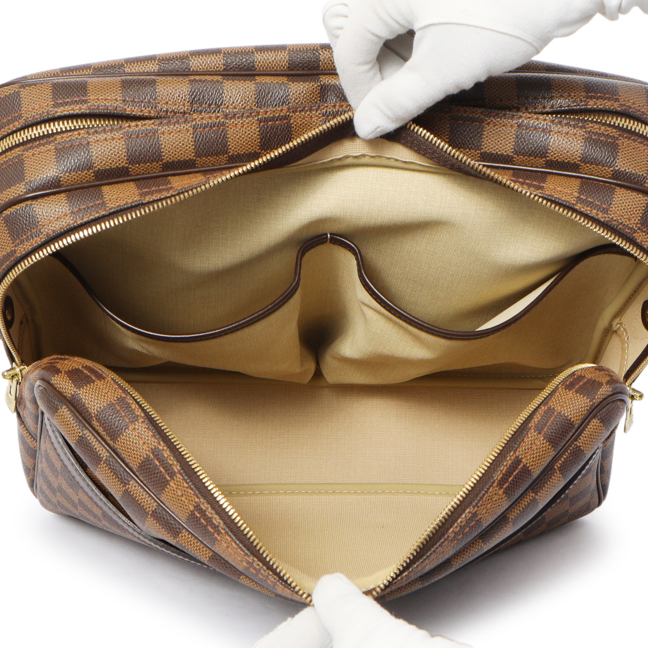 Exclusive Louis Vuitton Damier Ebene Reporter GM — Top View