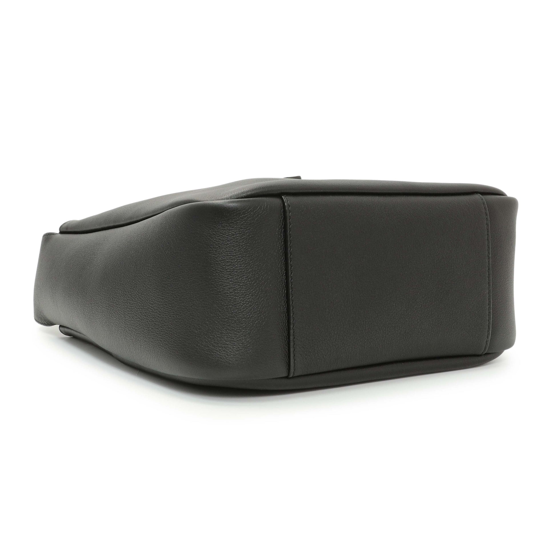 Exclusive Saint Laurent Black Smooth Calfskin Small Le 5 A 7 Soft Hobo — Back View