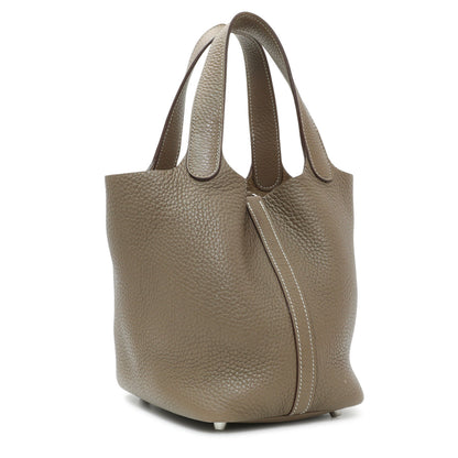Exclusive Hermes Etoupe Clemence Picotin Lock 18 — Side View