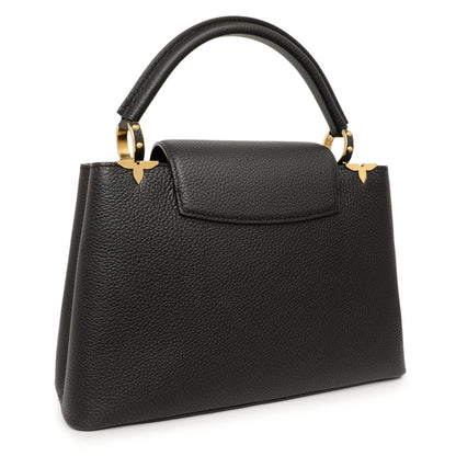 Exclusive Louis Vuitton Black Taurillon Flower Crown Capucines PM — Side View