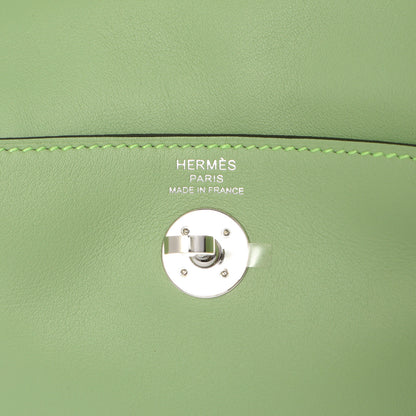 Exclusive Hermes Vert Criquet Swift Mini Lindy 20 — Lifestyle View