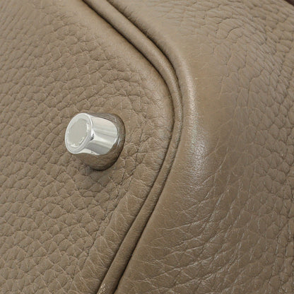 Exclusive Hermes Etoupe Clemence Picotin Lock 18 — Detail View