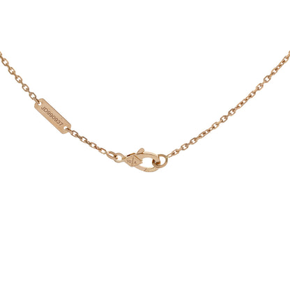 Exclusive Van Cleef & Arpels 18K Rose Gold Diamond Obsidian Vintage Alhambra Pendant Necklace — Top View
