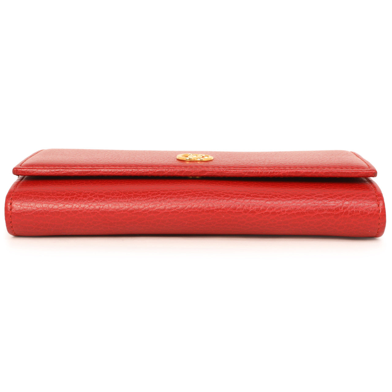 Exclusive Gucci Red Dollar Calfskin Petite GG Marmont Chain Wallet — Back View