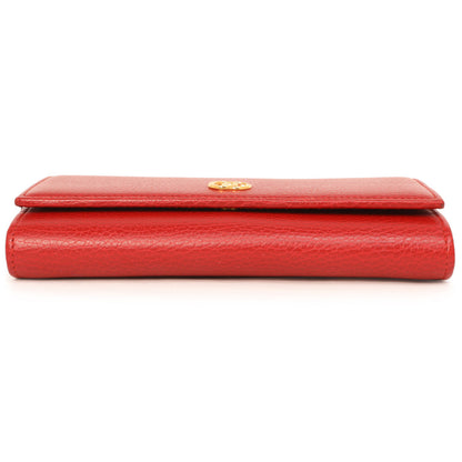 Exclusive Gucci Red Dollar Calfskin Petite GG Marmont Chain Wallet — Back View