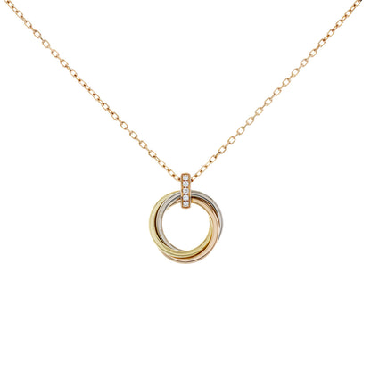 Exclusive Cartier 18K Diamond Trinity Pendant Necklace — Front View